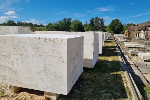 white travertine block