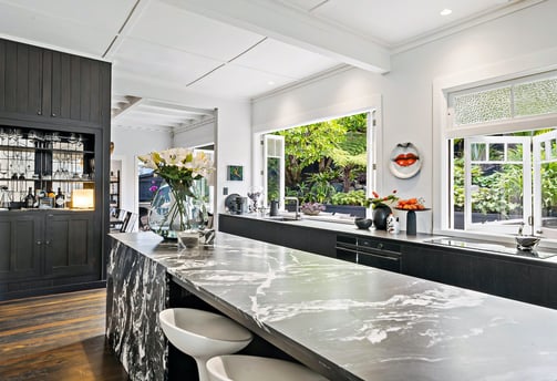 Dramatic dark kitchen