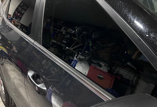 Example of 303 Customs window tint application on a car.