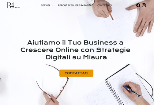 Homepage Sito Web R4 Digital