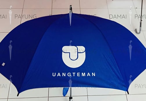 Payung promosi polos golf biru silver uang teman 1