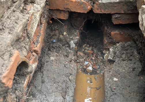 Initial Inspection of a broken drain in Blackpool