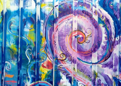 détail d'une peinture représentant Sao paulo si elle était sous les eaux
