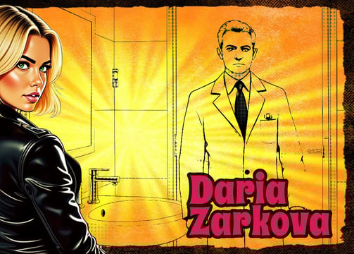 Un baño sin cámaras, una mirada sin escapatoria. Daria Zarkova confronta al ingeniero detrás del proyecto ICARUS_01. No todos