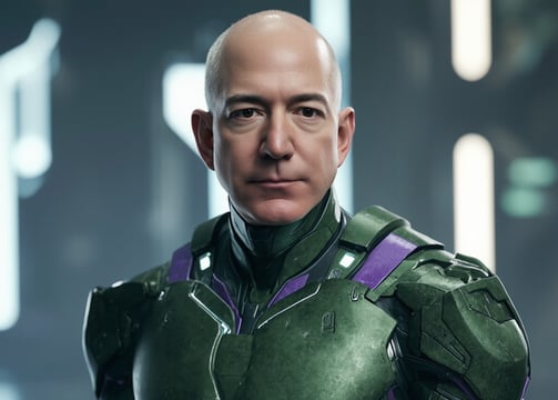 AI-generated image of jeff bezos as lex luthor