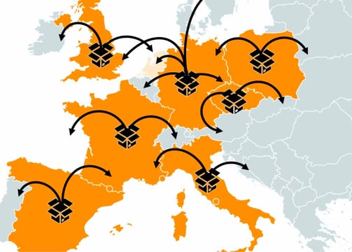 mapa europeo del programa paneuropeo de Amazon