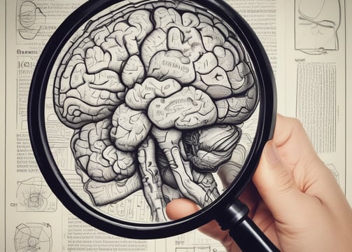 A monochrome image featuring an illuminated neural network pattern resembling a human brain against a dark background. Below the brain image is a text section, which includes the title 'seeing the beautiful brain today' in bold and descriptive text about advances in neuroscience and imaging techniques.