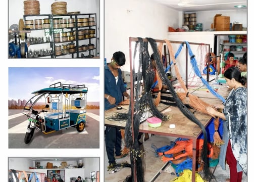 a group of people working on a table
