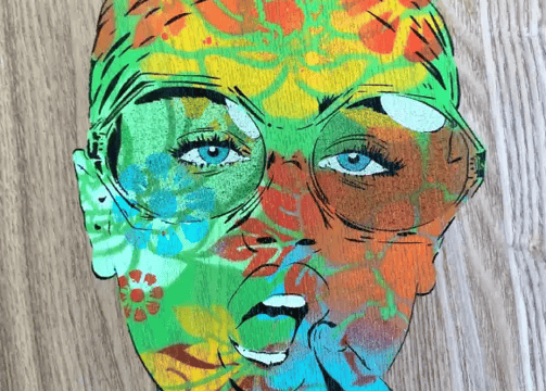 Efin art wood round portrait