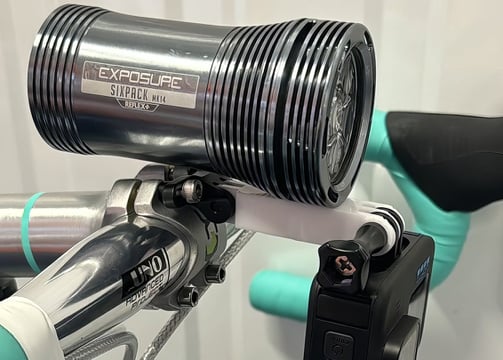 a bicycle with alight and gopro on "Combo" mount