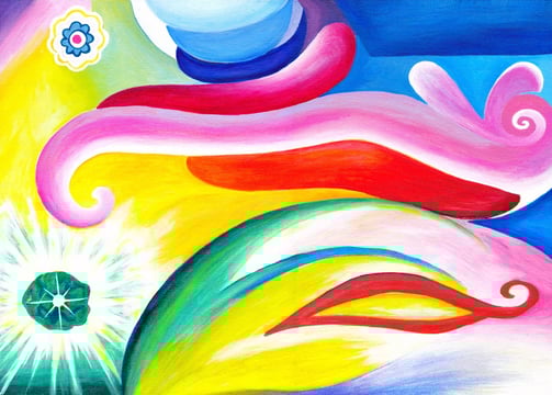 Personalized intuitive Reiki art acrylic painting soul path portrait