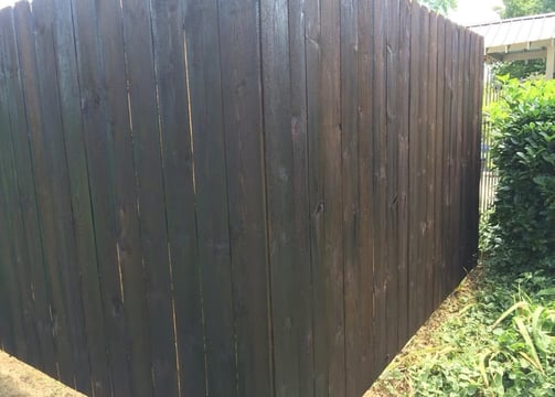 Staining of residential wooden fence