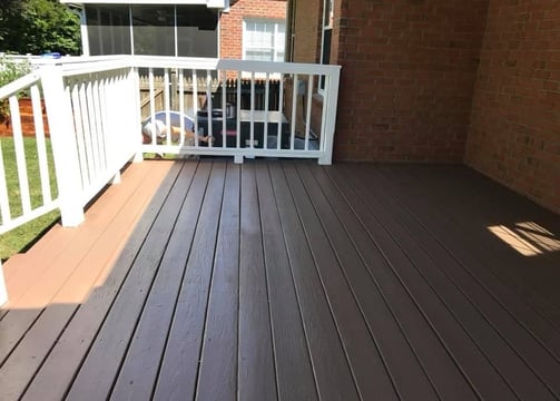 staining of residential wooden deck