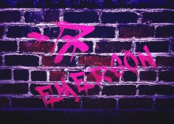 The cover for Negative 7, a short story. Spray paint on a brick wall
