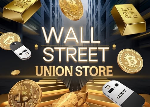 a wall street union store with a gold coin