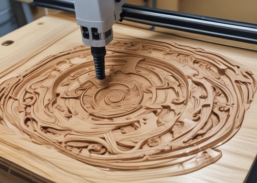 A person operates a lathe machine to shape a wooden object, holding sandpaper to smooth the surface. The image focuses on the craftsmanship involved in woodworking.