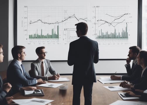 A professional consultation setting with a medical professional sitting at a desk facing a client. The room has a modern aesthetic with white walls decorated with framed certificates. The desk is organized with office supplies, a laptop, and a fruit bowl in the center.
