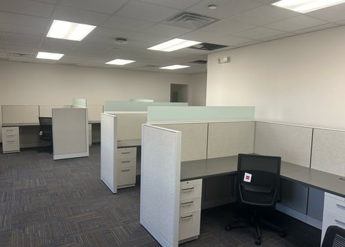 Newly constructed commercial office building with high-quality materials and finishes