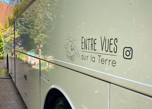 a bus parked on the side of a road