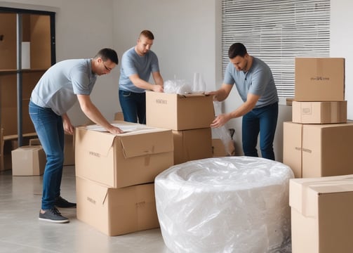 \Movers using boxes and packing meterials