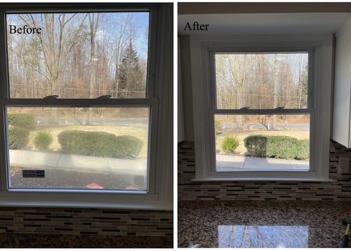 kitchen window glass repair before and after