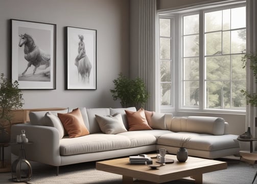 a table and chairs in a room