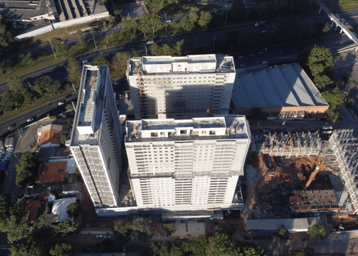 a large building with a lot of construction work on it