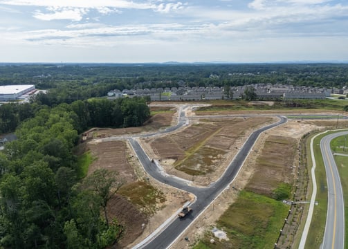 New homes construction site progress photo