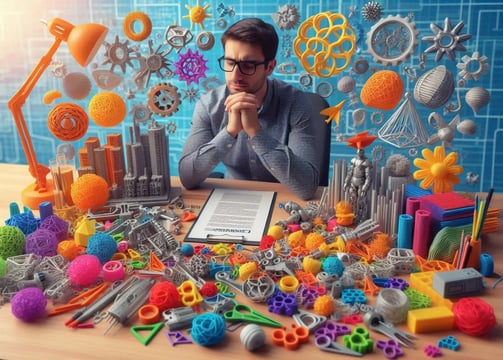 WIKXY Brightly coloured, taylormade 3D printed balls, rings on the table. Available at WIKXY 3D Printing in Stoke-on-Trent.