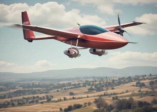 A large drone with multiple propellers is positioned on a patch of dry grass. It appears to be well-equipped, possibly for agricultural or industrial purposes, given its size and design. Behind the drone, there is a glimpse of a road and some solar panels, with a background of shrubs and trees under a clear blue sky.
