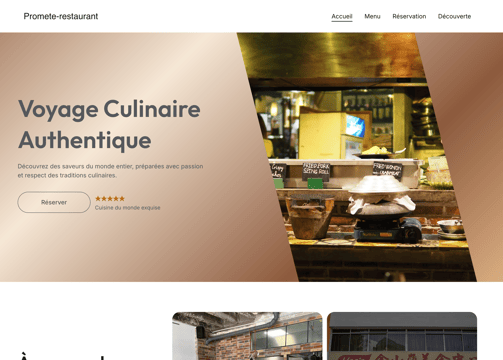 site pour restaurant