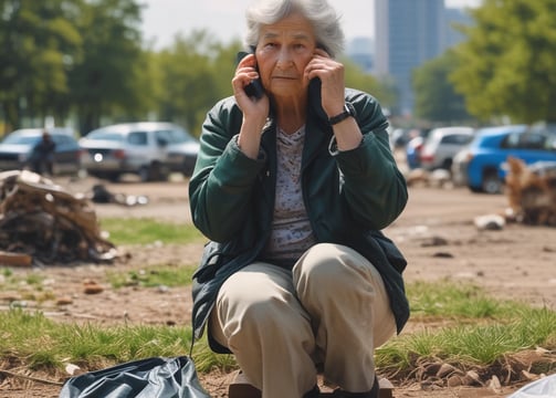 A bustling city street scene with people walking and socializing. Tall modern buildings serve as a backdrop, showcasing urban architecture. The sky transitions from day to evening, casting a warm glow on the scene. People are gathering in groups, enjoying conversations and casual strolls.