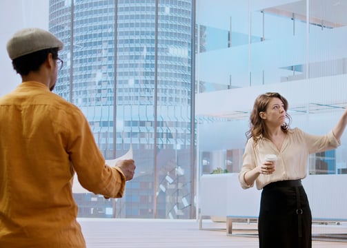 Agent is showing apartment