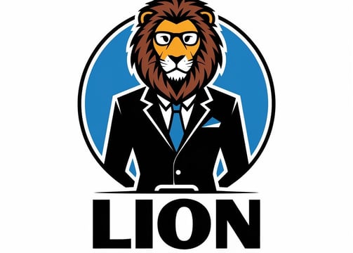 a lion in a suit and tie with a lion