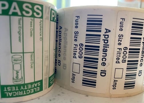a couple of rolls of test labels