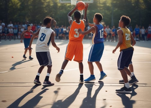 person lying in the middle of basketball court