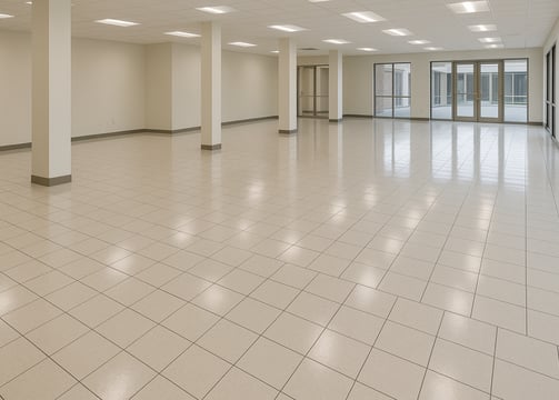 Restored commercial tile floor