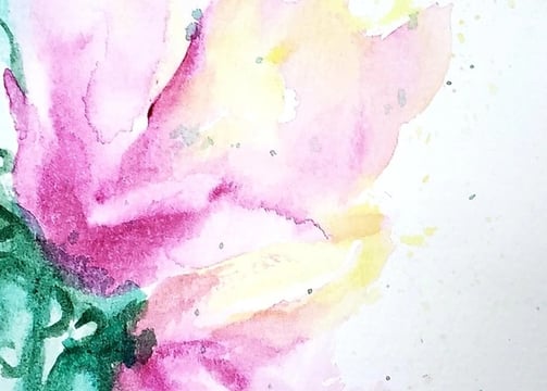 Watercolor floral abstract like a lively toe tapping jig
