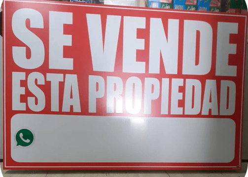 impresión de gigantografías de se vende propiedad, se vende terreno, alquila casa. impresión en banner y vinil