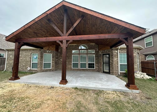 Huge Cedar Pegola with Concrete Floor