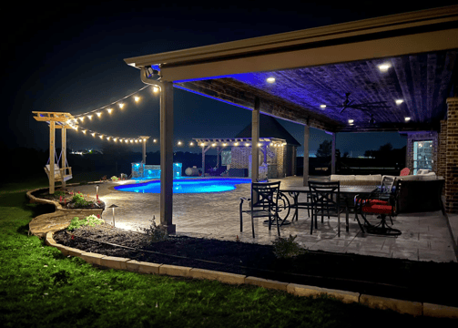 Outdoor Living Space at Night
