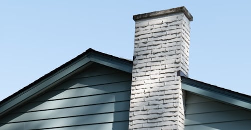 chimney stack on residential house
