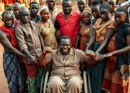 a man in a wheelchair with a woman in a wheelchair