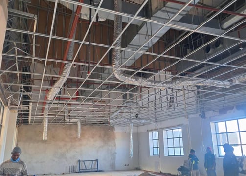 Completion of suspended ceiling grid work for commercial renovation project, North riding, Randburg