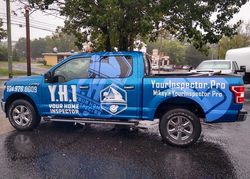 3M Certified Vehicle Wrap on a Ford F150, Your Inspector Pro, Action Installation & Project Management, Asheville NC