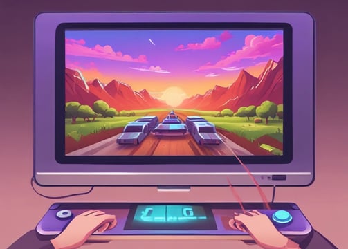 A flat-screen TV displays a video game interface featuring a character from Mortal Kombat in the center. Beside the TV is a stack of video game cases for the PlayStation 3, including titles like FIFA 14 and Grand Theft Auto. Below the TV, there is a gaming console, controllers, and other gaming equipment.