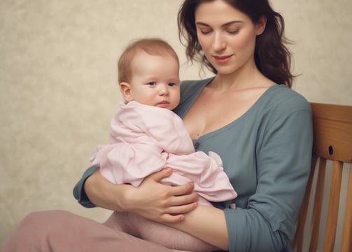 A pregnant woman wearing a lace bralette and black underwear is gently cradled by another person. The lighting creates dramatic shadows across their bodies, accentuating the rounded belly. A tender and intimate moment is captured.