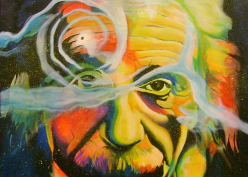 Einstein © Beth Crosley 2012, acrylic on canvas, 20” x 20”