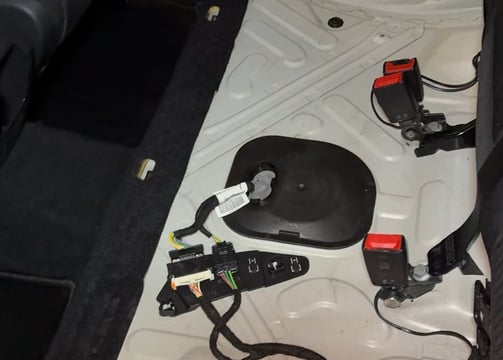 under back seats of a clean car