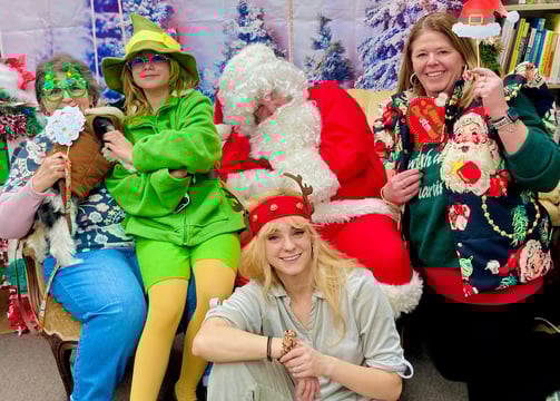 India and patrons of her library celebrate Christmas together